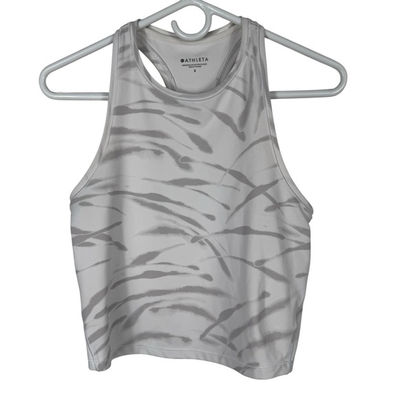 Athleta Shanti Printed Crop Tank, Bright White Zebra, Size S - Picture 4 of 9